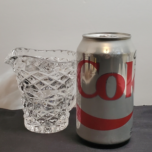 Vintage Diamond Cut Depression Glass Creamer - Picture 2 of 5